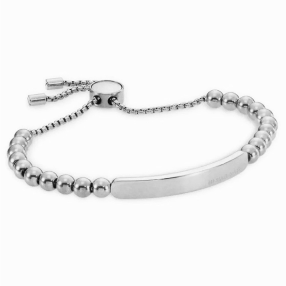 $88 Michael Kors Silver Nameplate Slider Bracelet
